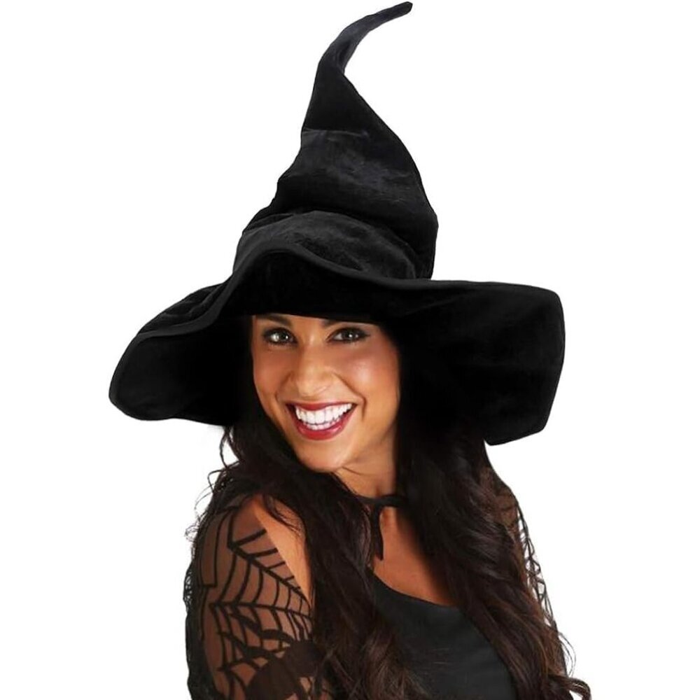 Large Black Witch Hat Costume Accessory for Women Halloween Party